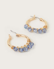 Gem Bead Hoop Earrings, , large