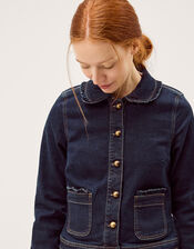 Sadie Frill Denim Jacket, Blue (INDIGO), large