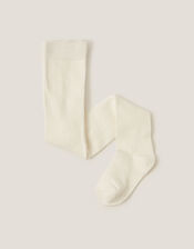 Baby Frosted Cotton Tights, Ivory (IVORY), large