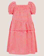Sequin Butterfly Gingham Dress, Pink (PINK), large