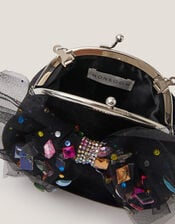 Bejewelled Bow Clip Frame Bag , , large