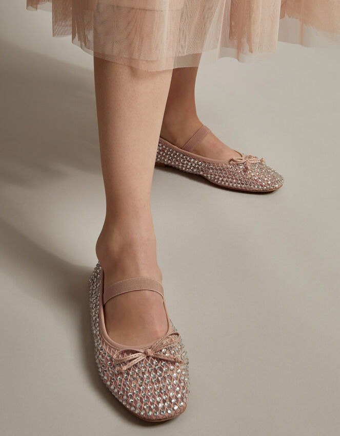 Gabi Diamante Mesh Ballet Flats, Pink (PINK), large