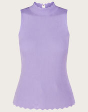 Ribbed Halter Neck Tank Top, Purple (LILAC), large