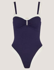 Sabrina Two Tone Swimsuit, Blue (NAVY), large