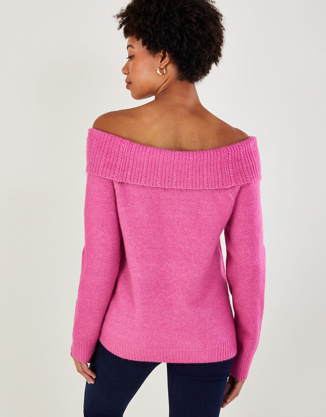 Bardot Jumper with Recycled Polyester, Pink (PINK), large