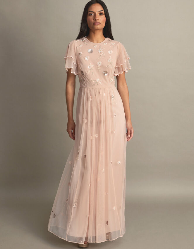 Pink embellished maxi dress clearance