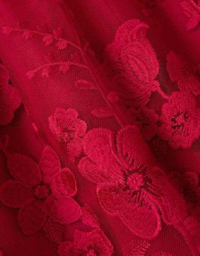 Baby Alicia Embroidered Lace Dress, Red (RED), large