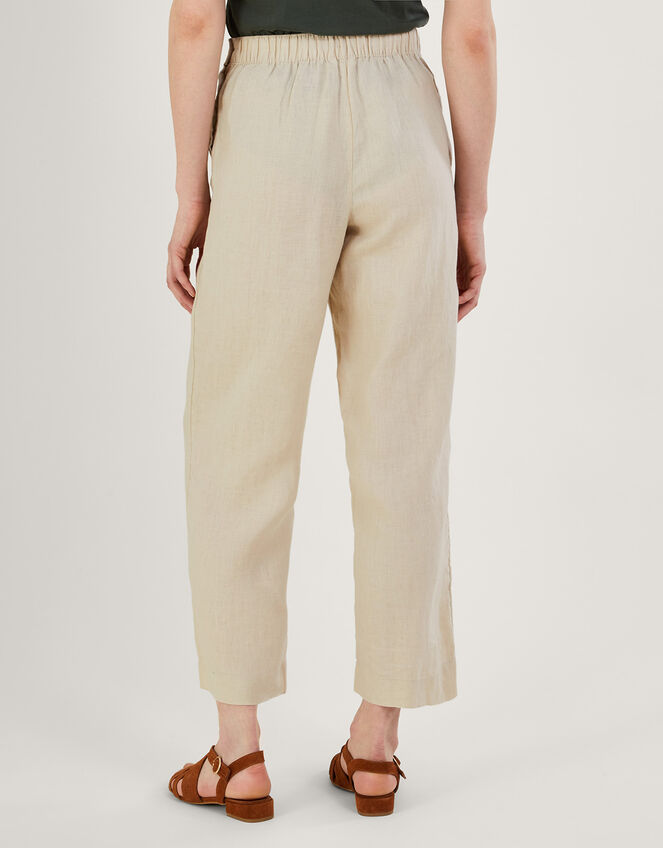 Pull-On Linen Trousers, Natural (NATURAL), large