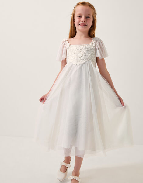 Starla Lace Tulle Dress, Ivory (IVORY), large