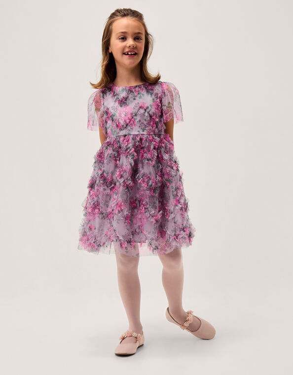 Roma Peony Ruffle Party Dress, Purple (LILAC), large