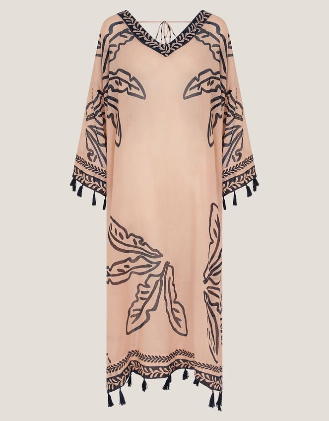 Pam Palm Print Beach Cover-Up Dress, , large