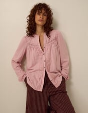 Jen Lace Jersey Blouse, Pink (BLUSH), large