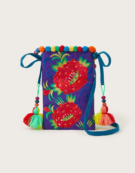 Embroidered Floral Phone Case, , large