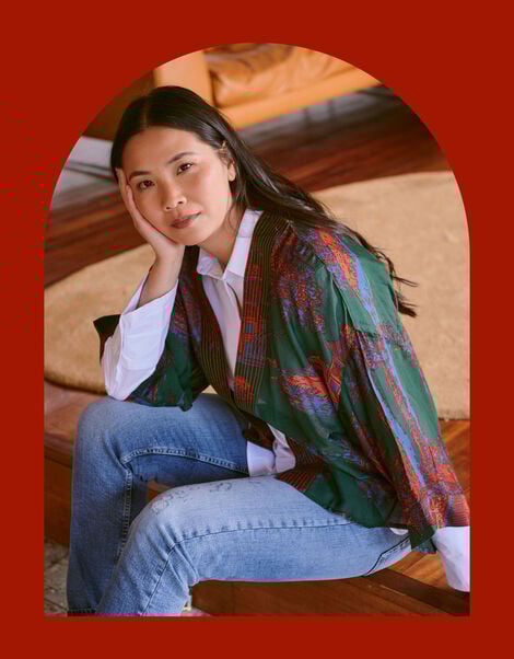 One Hundred Stars Pagoda Forest Kimono Jacket, , large