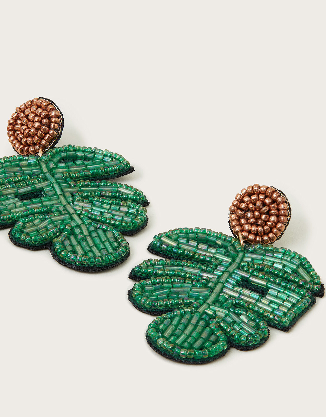 Beaded palm leaf earrings new arrivals