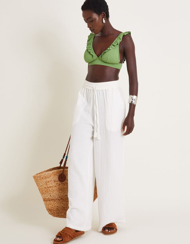 Nina Ruffle Bikini Top, Green (GREEN), large