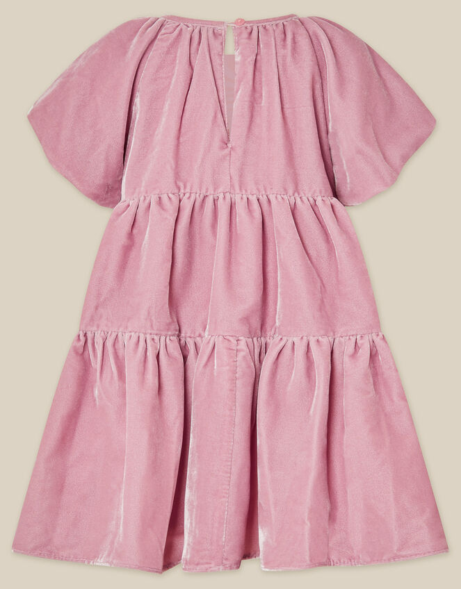 Baby Leila Corsage Velvet Party Dress, Pink (PINK), large