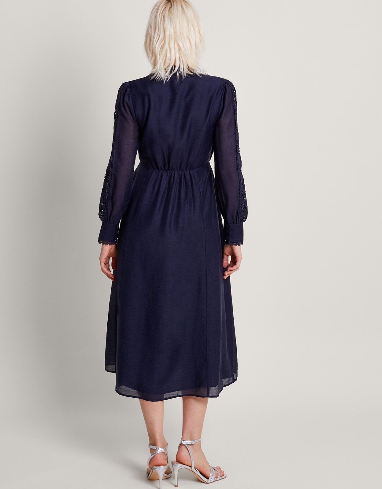 Abi Lace Shirt Dress Blue