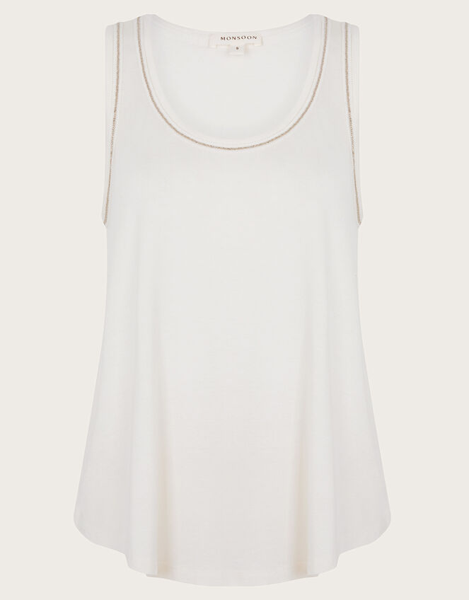 Jess Jersey Cami Top, Ivory (IVORY), large