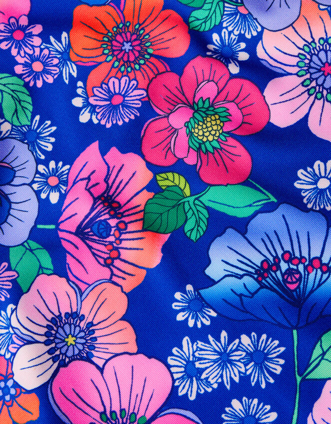 Retro Floral Swimsuit, Blue (BLUE), large