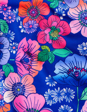 Retro Floral Swimsuit, Blue (BLUE), large