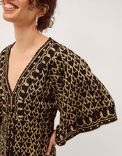 Arti Print Midi Kaftan, Black (BLACK), large