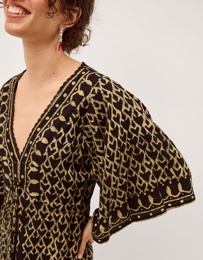 Arti Print Midi Kaftan, Black (BLACK), large
