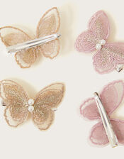 Embellished Butterfly Hair Clips 4 Pack, , large