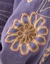 East Anyar Botanical Embroidered Cotton Twill Jacket, Blue (BLUE), large