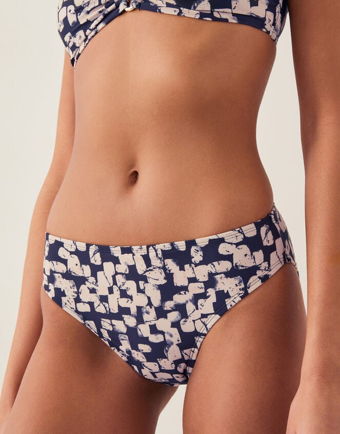 Ania Abstract Print Bikini Bottom, Black (BLACK), large