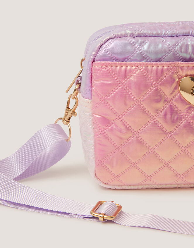 Iridescent Quilted Crossbody Bag, , large
