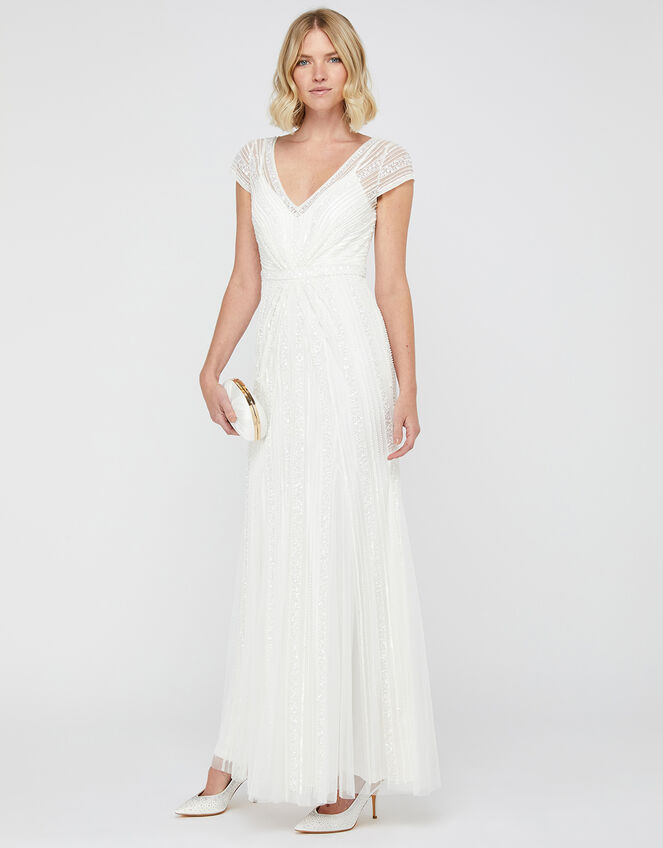 Nora Embellished Fishtail Bridal Dress, Ivory (IVORY), large