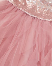 Baby Simone Sequin Tulle Ruffle Dress, Pink (DUSKY PINK), large