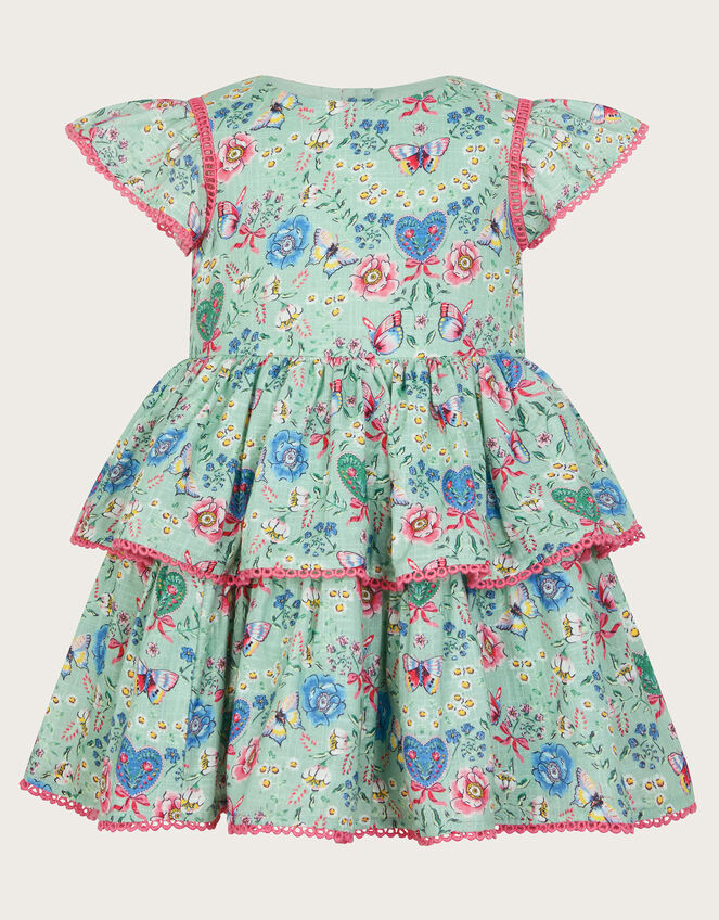 Baby All-Over Butterfly Print Dress, Green (GREEN), large