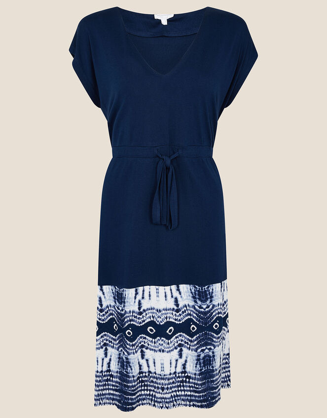 Tie-Dye Hem Dress, Blue (NAVY), large