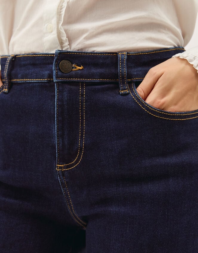 Safaia Straight Cropped Jeans, Blue (INDIGO), large