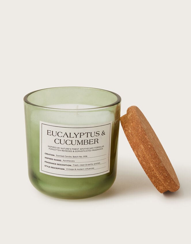 Fresh Eucalyptus and Cucumber Scented Candle, , large