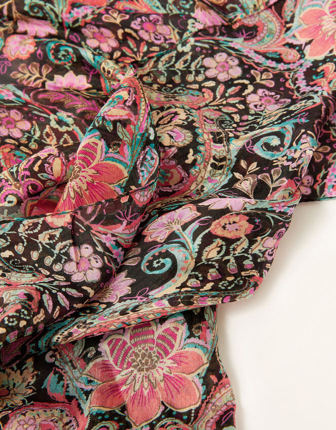 Printed Silk Scarf, , large
