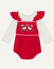 Newborn Robin Knit Romper Set, Red (RED), large