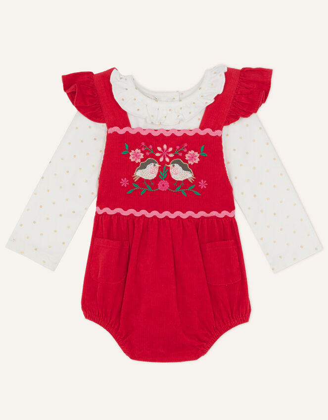 Newborn Robin Knit Romper Set, Red (RED), large