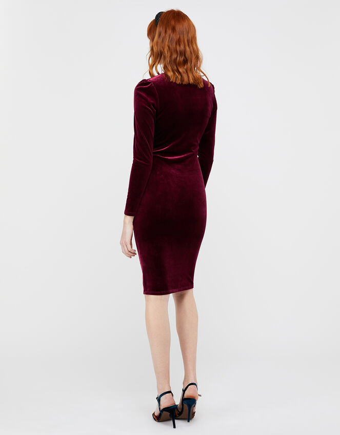 Elle Velvet Dress, Red (BERRY), large