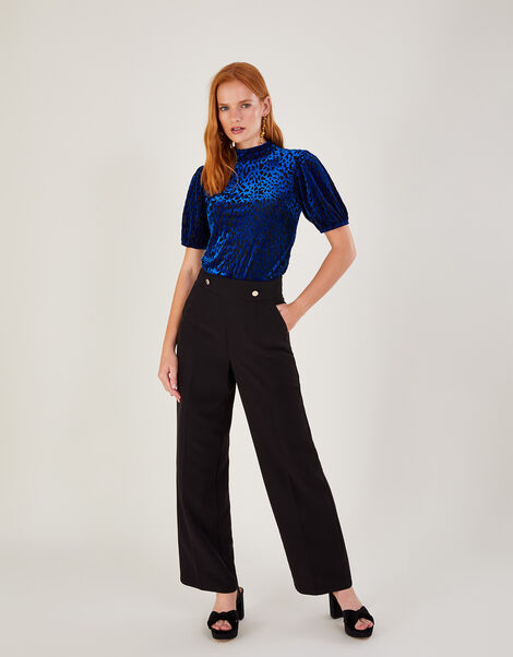 Lucy Animal Devore Top Blue, Blue (COBALT), large