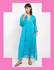 East Bohemian Print Dress, Teal (TEAL), large