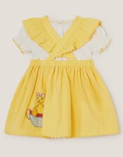 Baby Duck Pinafore Dress, Yellow (YELLOW), large