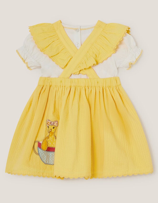 Baby Duck Pinafore Dress, Yellow (YELLOW), large