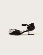 Bow Velvet Two-Part Heels, Black (BLACK), large