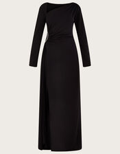 Elaine Diamante Trim Maxi Dress, Black (BLACK), large