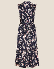Lydia Printed Jersey Wrap Dress, Blue (NAVY), large