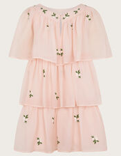 Katinka Embroidered Tiered Dress, Pink (PINK), large