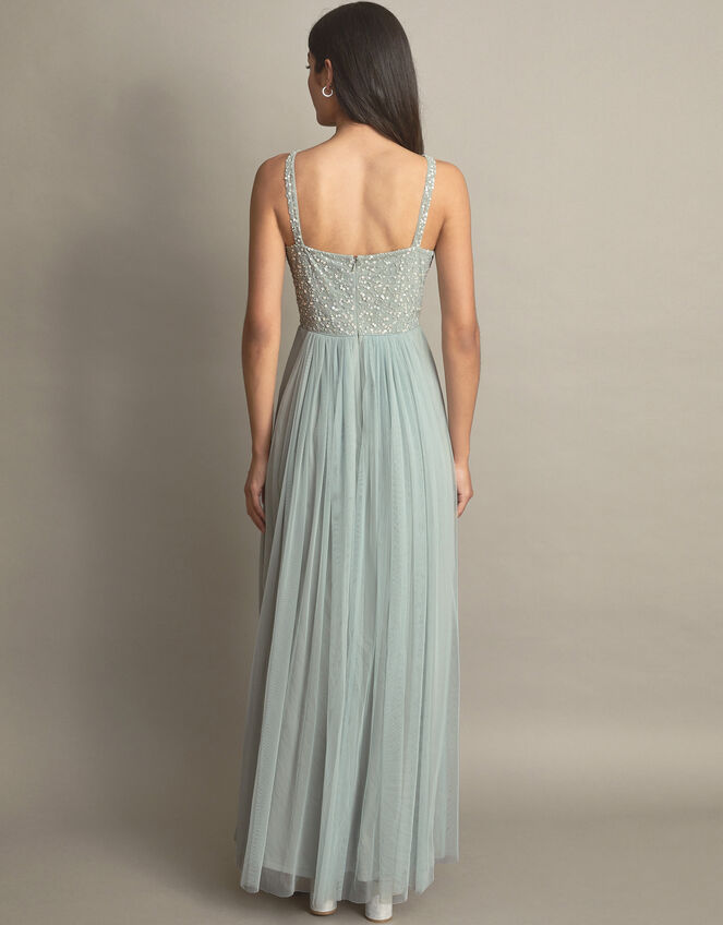 Anne Mesh Maxi Dress in Recycled Polyester, Green (GREEN), large